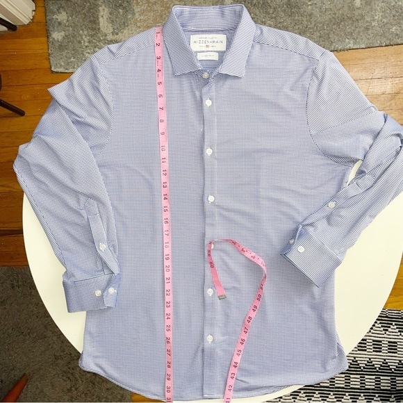 Mizzen+Main Men’s Spinnaker Performance Dress Shirt Blue Trim Fit Size XL - Picture 2 of 7